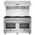 Forno 2-Piece Appliance Package - 60-Inch Massimo Dual Fuel Range and Wall Mount Range Hood in Stainless Steel