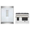 Forno 2-Piece Appliance Package - 48-Inch Dual Fuel Range & 60-Inch Refrigerator in White with Antique Brass Trim