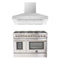 Forno 2-Piece Appliance Package - 48-Inch Dual Fuel Range & Wall Mount Hood in Stainless Steel