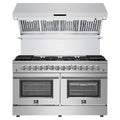 Forno 2-Piece Appliance Package - 60-Inch Galiano Dual Fuel Range and Wall Mount Range Hood in Stainless Steel