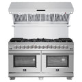 Forno 2-Piece Appliance Package - 60-Inch Capriasca Dual Fuel Range and Wall Mount Range Hood in Stainless Steel