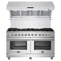 Forno 2-Piece Appliance Package - 60-Inch Massimo Gas Range and Wall Mount Range Hood in Stainless Steel