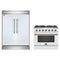 Forno 2-Piece Appliance Package - 36-Inch Gas Range & 60-Inch Refrigerator in White with Antique Brass Trim