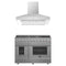 Forno 2-Piece Appliance Package - 48-Inch Gas Range & Wall Mount Hood in Stainless Steel