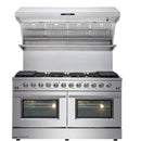 Forno 2-Piece Appliance Package - 60-Inch Gas Range and Wall Mount Range Hood in Stainless Steel