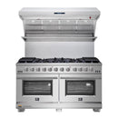 Forno 2-Piece Appliance Package - 60-Inch Gas Range and Wall Mount Range Hood in Stainless Steel
