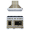 Forno 2-Piece Appliance Package - 48-Inch Ambassador Gas Range & Wall Mount Range Hood in White with Antique Brass Trim