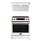 Forno Espresso 2-Piece Appliance Package - 30-Inch Induction Range and Under Cabinet Range Hood in White with Brass Handle