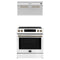 Forno 2-Piece Appliance Package - 30-Inch Espresso Donatello Induction Range and Under Cabinet Range Hood in White with Antique Brass Trim