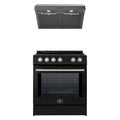 Forno 2-Piece Appliance Package - 30-Inch IInduction Range, and Under Cabinet Range Hood in Black with Stainless Steel Trim