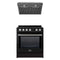 Forno 2-Piece Appliance Package - 30-Inch IInduction Range, and Under Cabinet Range Hood in Black with Stainless Steel Trim