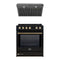 Forno 2-Piece Appliance Package - 30-Inch IInduction Range, and Under Cabinet Range Hood in Black with Antique Brass Trim