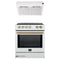 Forno 2-Piece Appliance Package - 30-Inch Induction Range, and Under Cabinet Range Hood in White with Antique Brass Trim