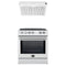 Forno 2-Piece Appliance Package - 30-Inch Induction Range, and Under Cabinet Range Hood in White with Stainless Steel Trim