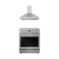 Thor Kitchen 2-Piece Appliance Package - 30-Inch Electric Range & Wall Mount Hood in Stainless Steel