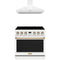 Thor Kitchen 2-Piece Appliance Package - 36-Inch Electric Range & Wall Mount Hood in White with Bronze Trim