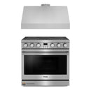 Thor Kitchen A-Series 2-Piece Appliance Package - 36-Inch Electric Range and Under Cabinet Range Hood in Stainless Steel