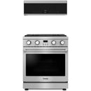 Thor Kitchen A-Series 2-Piece Appliance Package - 30-Inch Propane Gas Range  and Over-the-Range Microwave & Vent Hood in Stainless Steel
