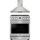 Thor Kitchen A-Series 2-Piece Appliance Package - 30-Inch Propane Gas Range  and Wall Mount Range Hood in Stainless Steel