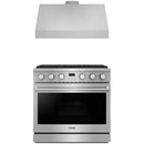 Thor Kitchen A-Series 2-Piece Appliance Package - 36-Inch Propane Gas Range  and Under Cabinet Range Hood in Stainless Steel