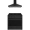 Thor Kitchen 2-Piece Appliance Package - 36-Inch Natural Gas Range & Wall Mount Hood in Black