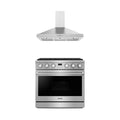 Thor Kitchen 2-Piece Appliance Package - 36-Inch Propane Gas Range & Wall Mount Hood in Stainless Steel