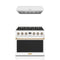 Thor Kitchen 2-Piece Appliance Package - 36-Inch Propane Gas Range & Under Cabinet Hood in White with Bronze Trim