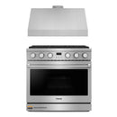 Thor Kitchen A-Series 2-Piece Appliance Package - 36-Inch Gas Range and Under Cabinet Range Hood in Stainless Steel