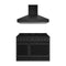 Thor Kitchen 2-Piece Appliance Package - 48-Inch Propane Gas Range & Wall Mount Hood in Black