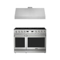 Thor Kitchen 2-Piece Appliance Package - 48-Inch Propane Gas Range & Under Cabinet Hood in Stainless Steel