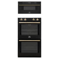 Forno 2-Piece Appliance Package - 30-Inch Vomero Double Wall Oven & 30-Inch Microwave Drawer in Black with Antique Brass Trim