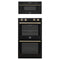 Forno 2-Piece Appliance Package - 30-Inch Vomero Double Wall Oven & 30-Inch Microwave Drawer in Black with Antique Brass Trim