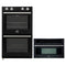 Forno 2-Piece Appliance Package - 30-Inch Vomero Double Wall Oven & 30-Inch Microwave Oven in Black with Stainless Steel Handle
