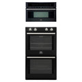 Forno 2-Piece Appliance Package - 30-Inch Vomero Double Wall Oven & 30-Inch Microwave Oven in Black with Stainless Steel Trim