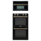 Forno 2-Piece Appliance Package - 30-Inch Vomero Double Wall Oven & 30-Inch Microwave Oven in Black with Antique Brass Trim