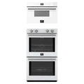 Forno 2-Piece Appliance Package - 30-Inch Vomero Double Wall Oven & 30-Inch Microwave Drawer in White with Stainless Steel Trim