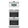 Forno 2-Piece Appliance Package - 30-Inch Vomero Double Wall Oven & 30-Inch Microwave Oven in White with Stainless Steel Trim