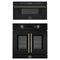 Forno 2-Piece Appliance Package - 30-Inch Asti French Door Electric Wall Oven & 30-Inch Microwave Drawer in Black with Antique Brass Trim