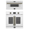 Forno 2-Piece Appliance Package - 30-Inch Asti French Door Electric Wall Oven & 30-Inch Microwave Drawer in White with Antique Brass Trim