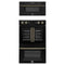 Forno 2-Piece Appliance Package - 30-Inch Asti French Door Double Electric Wall Oven & 30-Inch Microwave Drawer in Black with Antique Brass Trim