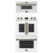 Forno 2-Piece Appliance Package - 30-Inch Asti French Door Double Electric Wall Oven & 30-Inch Microwave Drawer in White with Antique Brass Trim