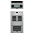 Forno 2-Piece Appliance Package - 30-Inch Asti French Door Double Electric Wall Oven & 30-Inch Microwave Oven in Stainless Steel