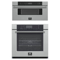 Forno 2-Piece Appliance Package - 30-Inch Villarosa Convention Electric Wall Oven & 30-Inch Microwave Drawer in Stainless Steel