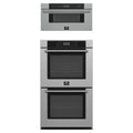 Forno 2-Piece Appliance Package - 30-Inch Villarosa Convention Double Electric Wall Oven & 30-Inch Microwave Drawer in Stainless Steel