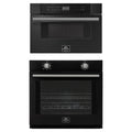 Forno 2-Piece Appliance Package - 30-Inch Vomero Wall Oven & 30-Inch Microwave Drawer in Black with Stainless Steel Trim