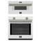 Forno 2-Piece Appliance Package - 30-Inch Vomero Wall Oven & 30-Inch Microwave Drawer in White with Antique Brass Trim