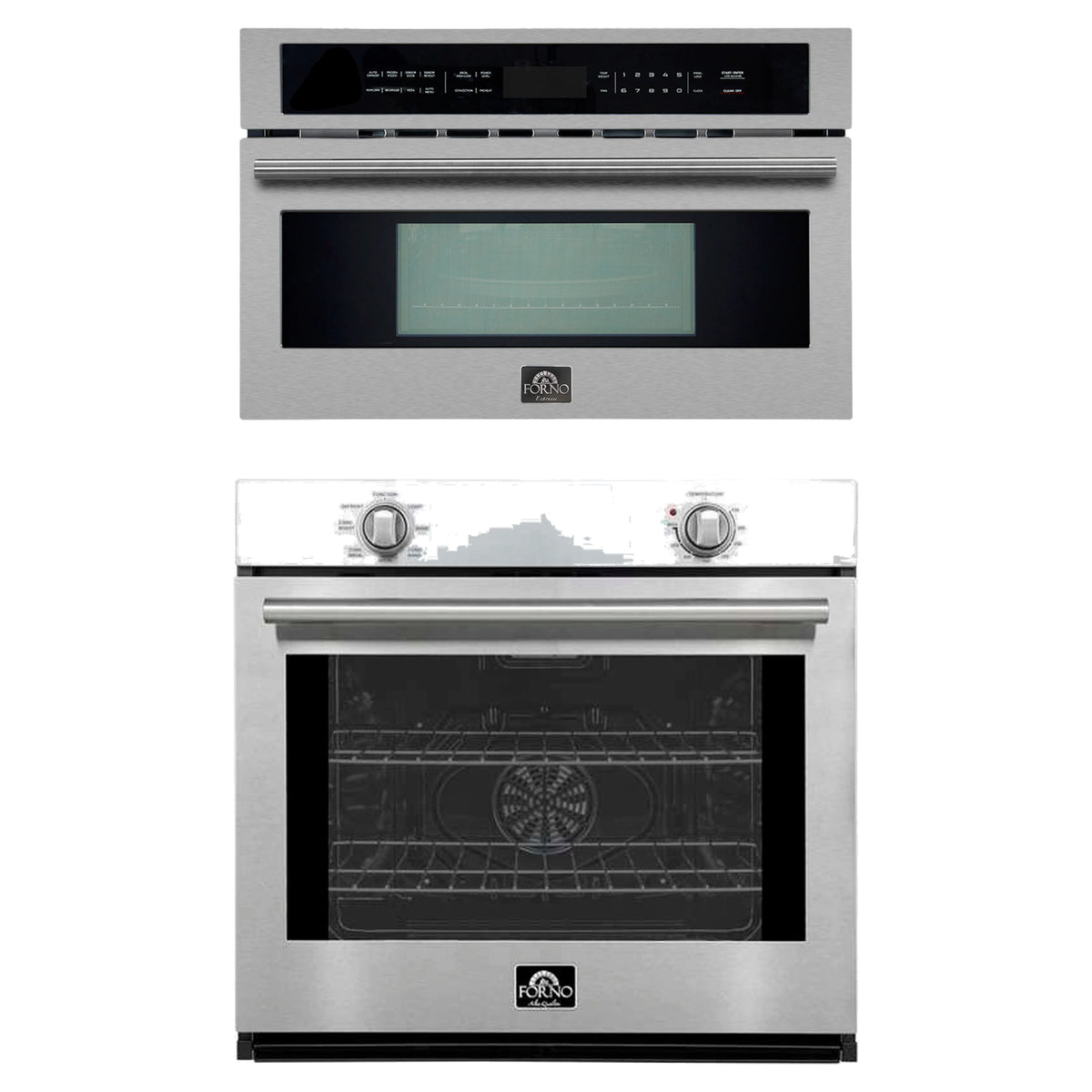 Forno 2-Piece Appliance Package - 30-Inch Vomero Wall Oven & 30-Inch Microwave Oven in Stainless Steel