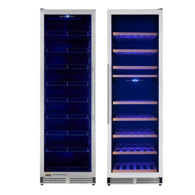 Forno 2-Piece Appliance Package - 24-Inch Wine Cooler and Beverage Center in Stainless Steel