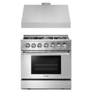 Thor Kitchen 2-Piece Pro Appliance Package - 36-Inch Dual Fuel Range & Premium Under Cabinet Hood in Stainless Steel