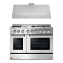 Thor Kitchen 2-Piece Pro Appliance Package - 48-Inch Dual Fuel Range with Propane Gas Cooktop  & Under Cabinet 11-Inch Height Hood in Stainless Steel